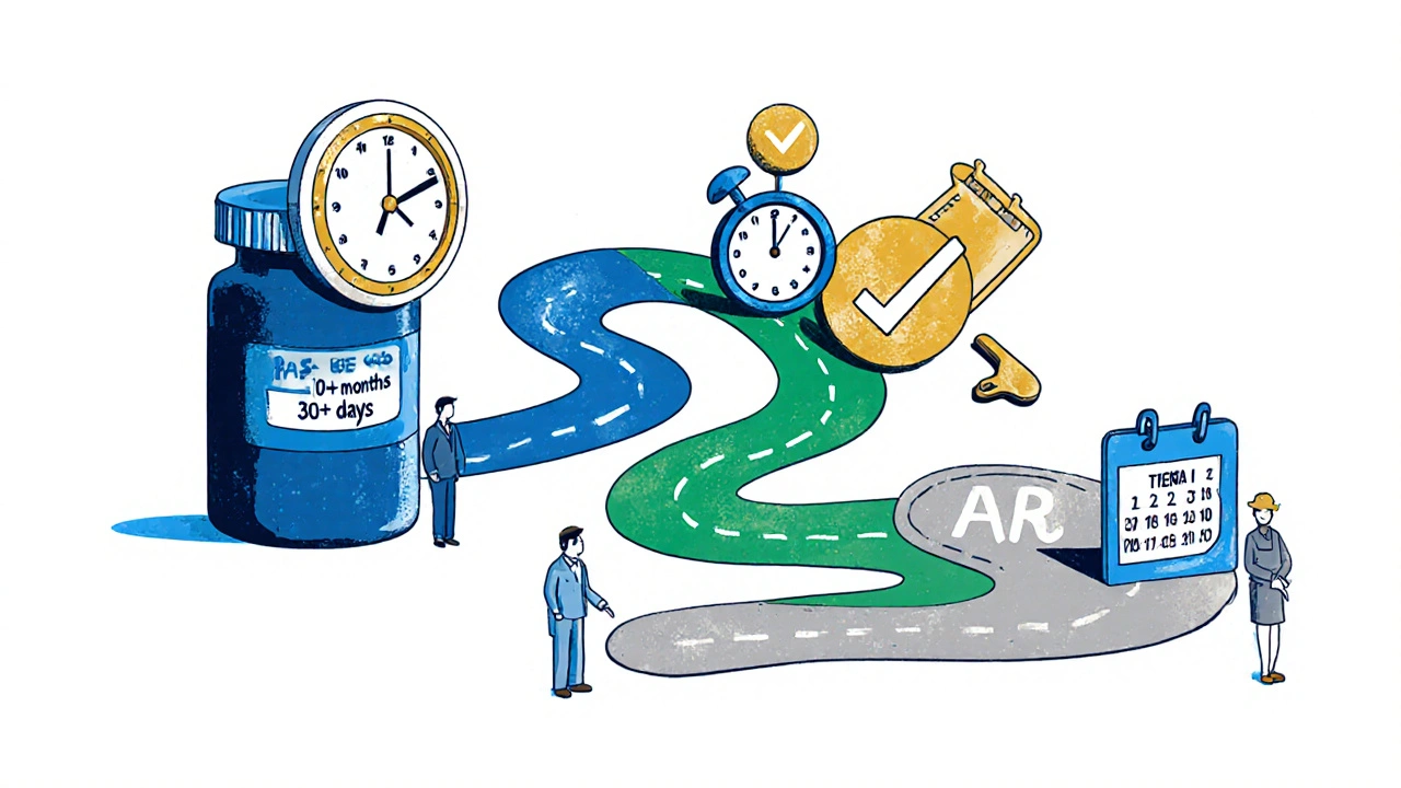 PAS、CBE、ARの3つの承認パスが異なる時間と難易度で示された図解。