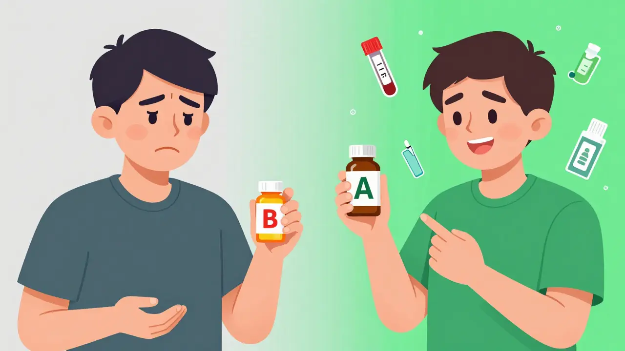 患者がブランド薬からジェネリック薬へ切り替わる様子