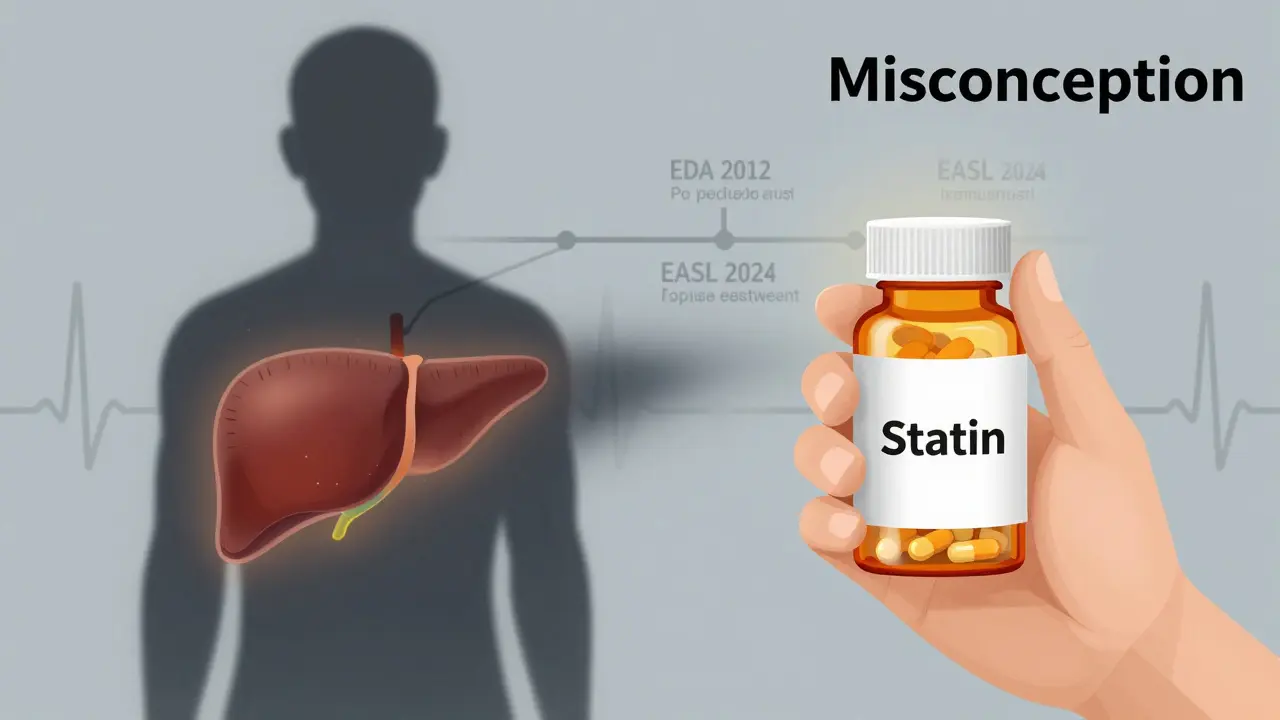患者がスタチンを飲み、肝臓の脂肪が減っている様子。誤解の影が薄れている