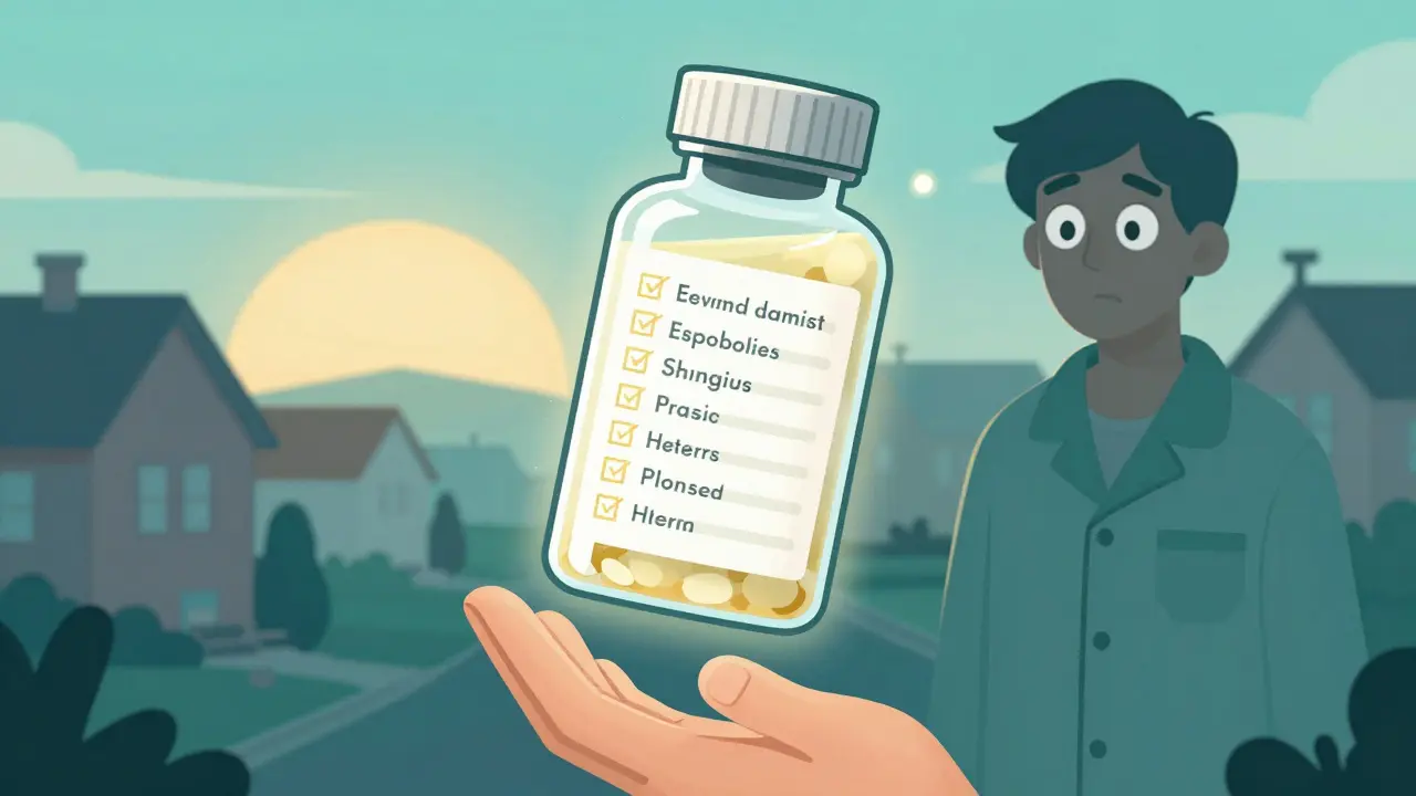 透明な薬瓶に10の確認項目が浮かび、手が届こうとしている象徴的なイラスト。