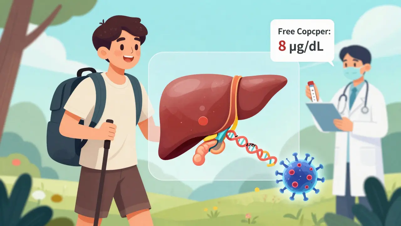 遺伝子治療で回復した患者が健康に生活する未来を象徴するイラスト。