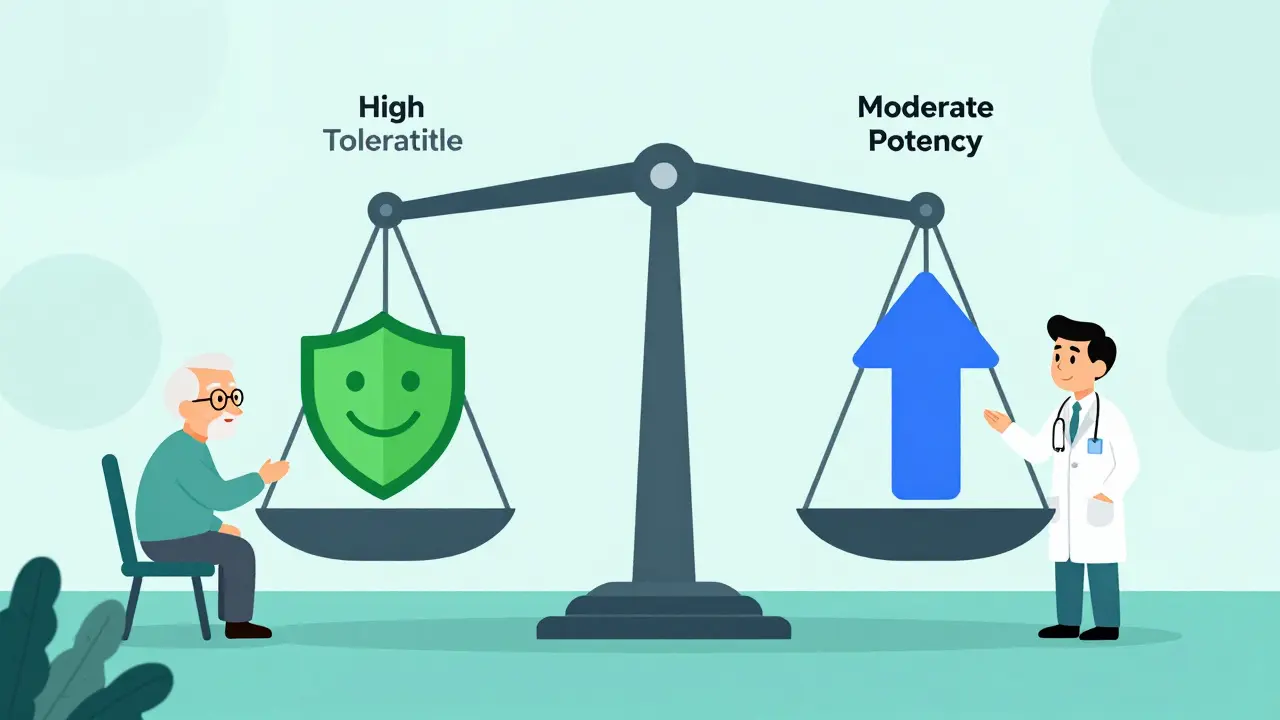 プラバスタチンの耐容性と効果のバランスを医師と相談する様子